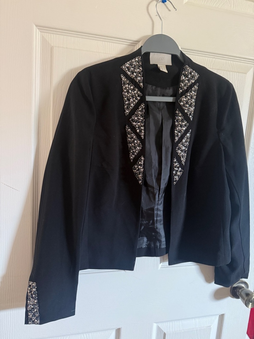 H&M Black Embellished Women's Blazer Jacket